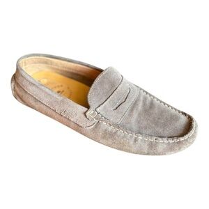 La Bottega Grey Suede Driving Loafers Size 10 Grey Suede Penny Loafers